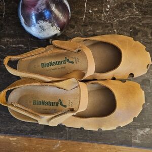 BioNatura Women's Ochre/Mustard Leather Sandals